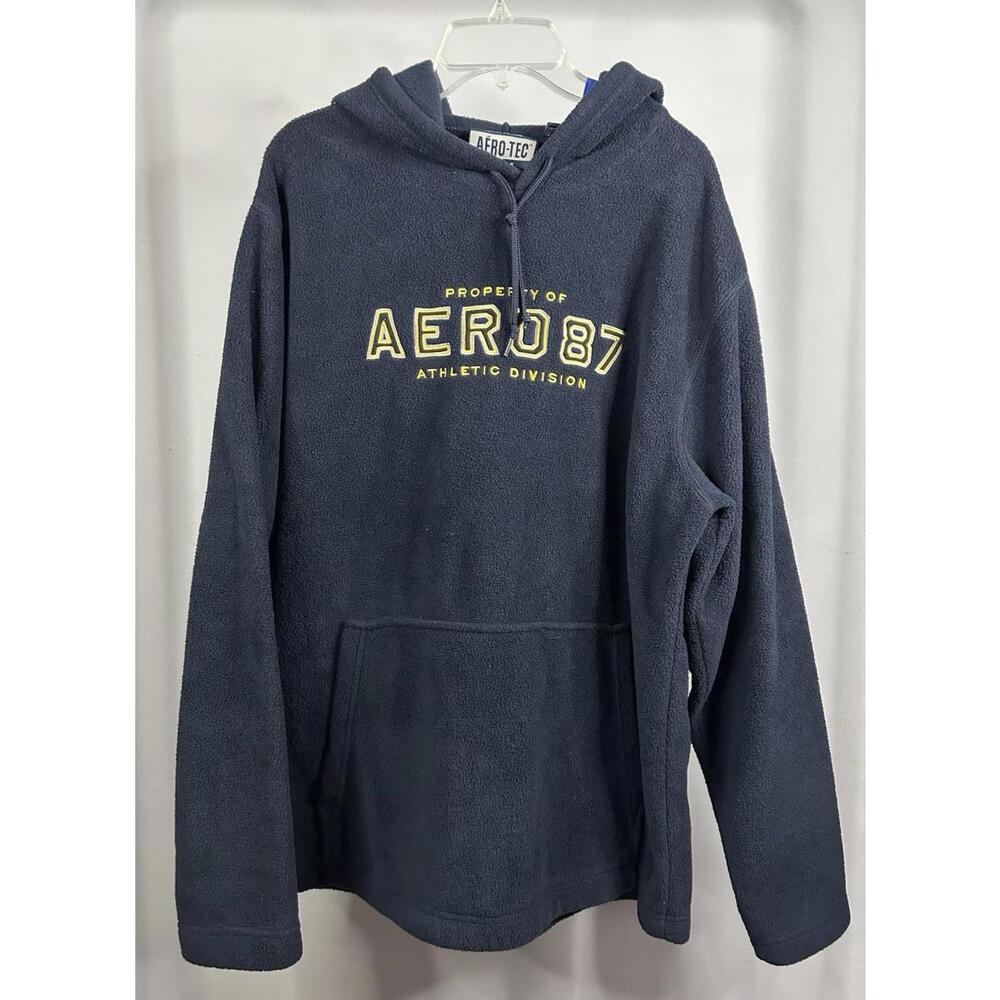 Y2K Aeropostale Aero-Tec Fleece Oversized Hoodie Men’s Size L 100% Polyester